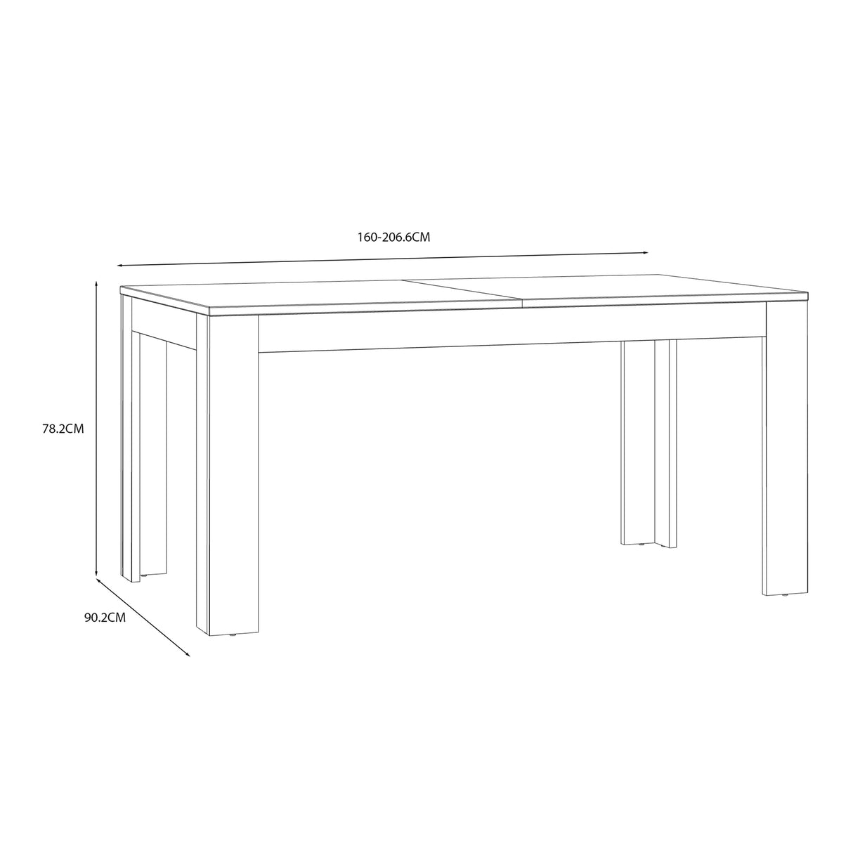 Furniture To Go Bohol Extending Dining Table 160-207cm in Riviera Oak/Navy
