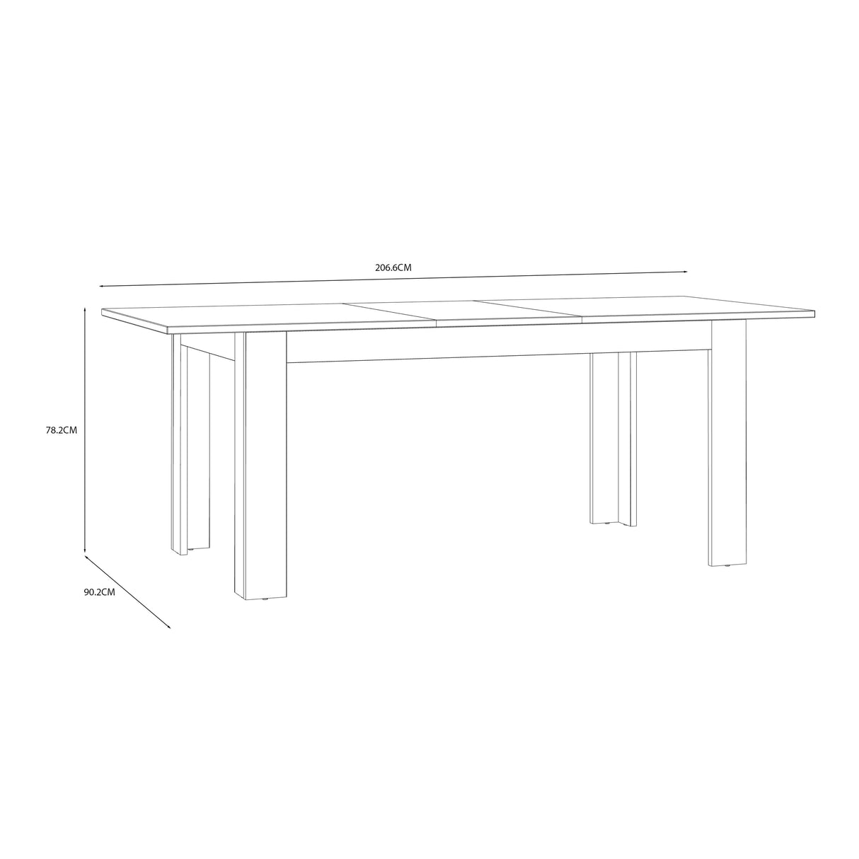 Furniture To Go Bohol Extending Dining Table 160-207cm in Riviera Oak/Grey Oak