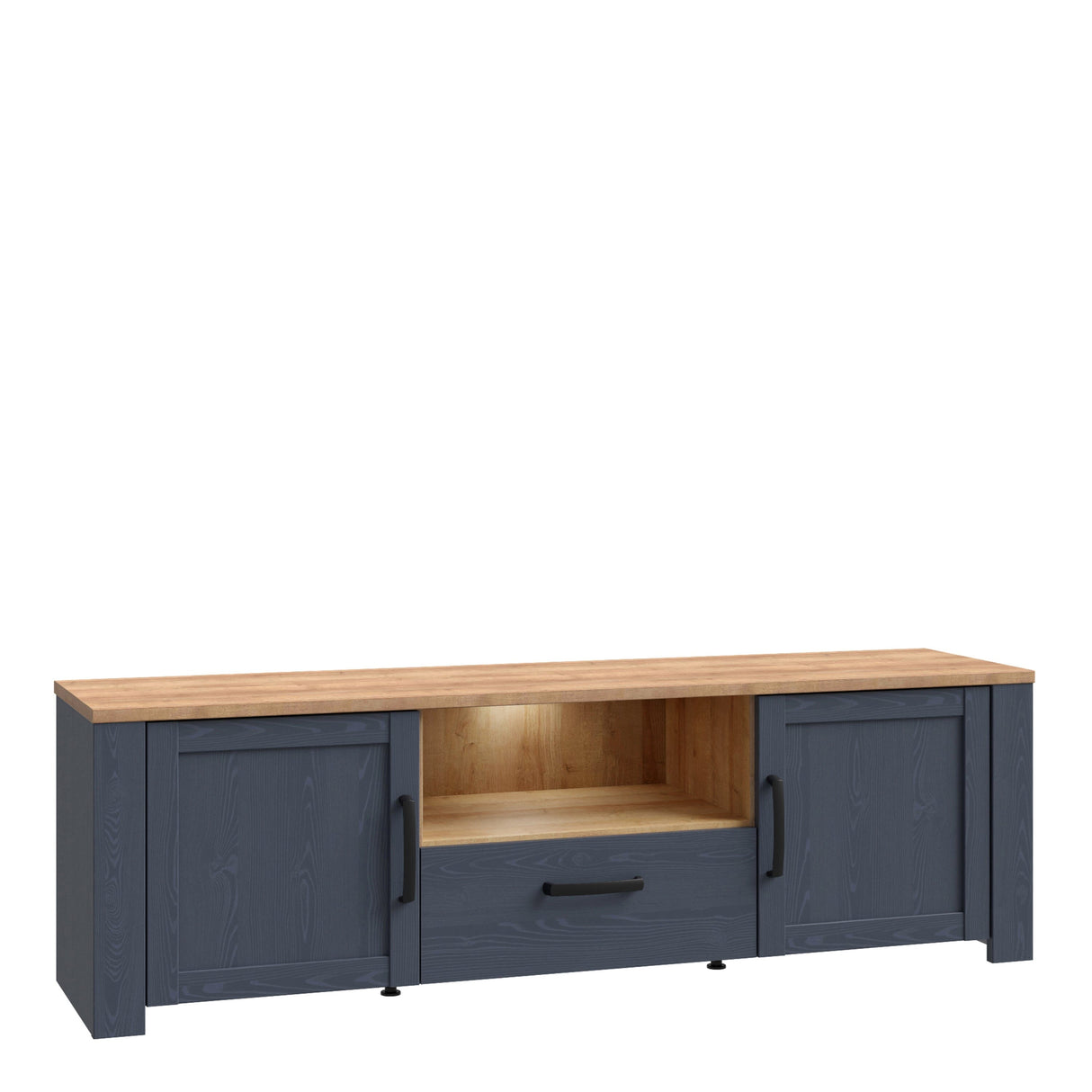 Furniture To Go Bohol TV Unit Inc. LED Light in Riviera Oak/Navy