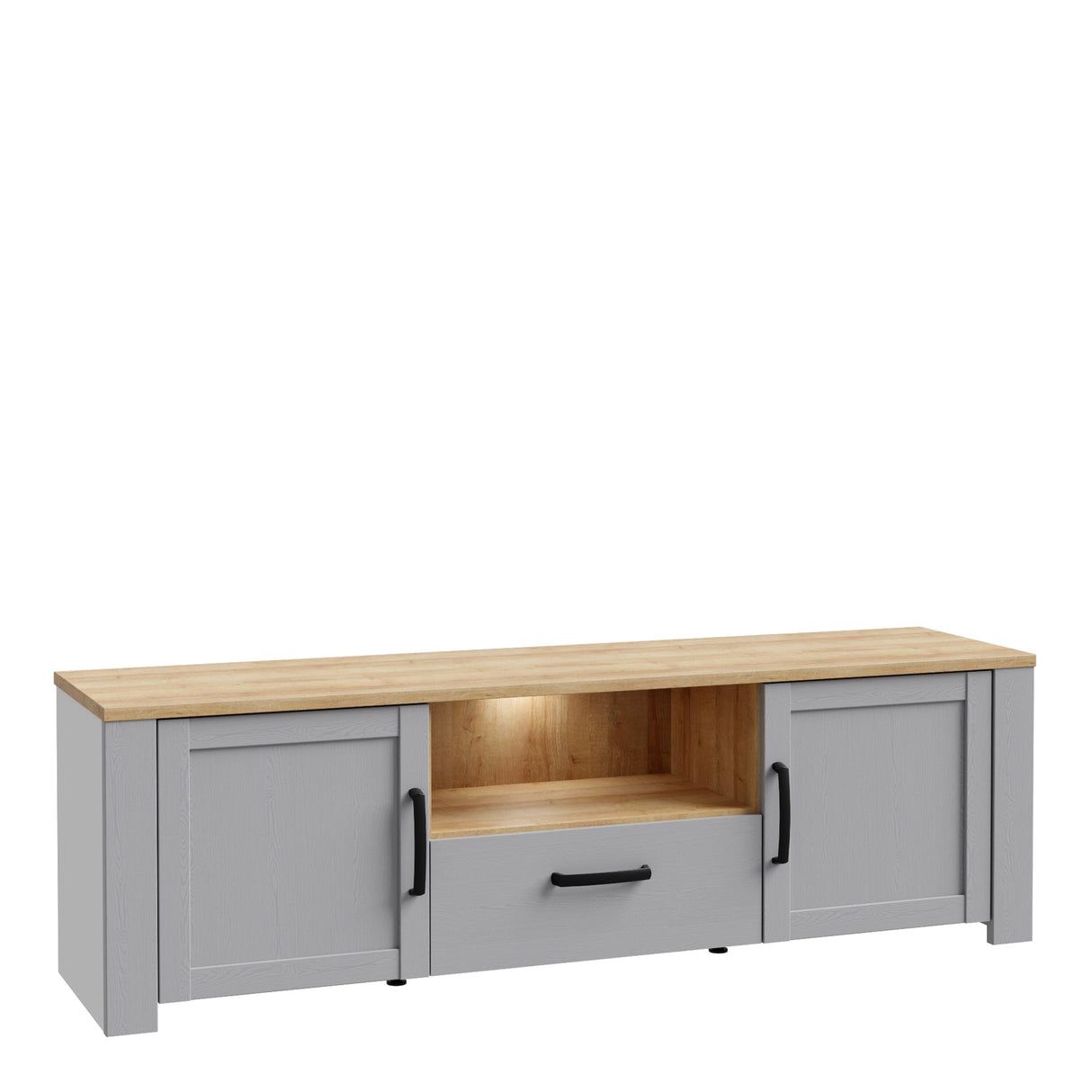 Furniture To Go Bohol TV Unit Inc. LED Light in Riviera Oak/Grey Oak