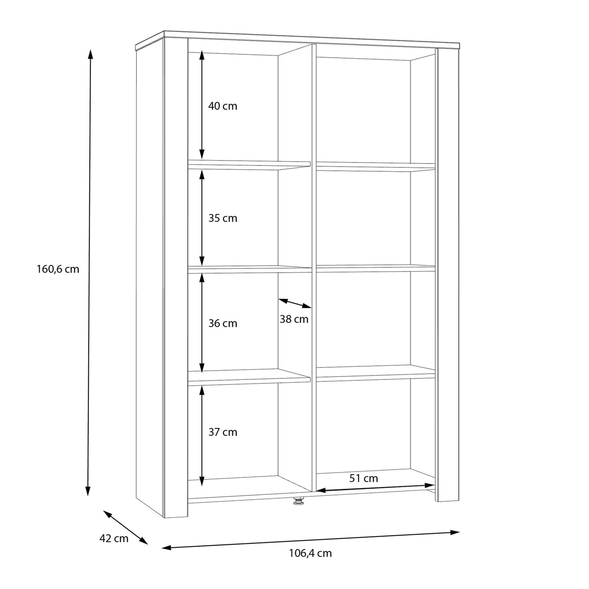 Furniture To Go Bohol Display Cabinet inc. 2x LED Lights in Riviera Oak/Grey Oak