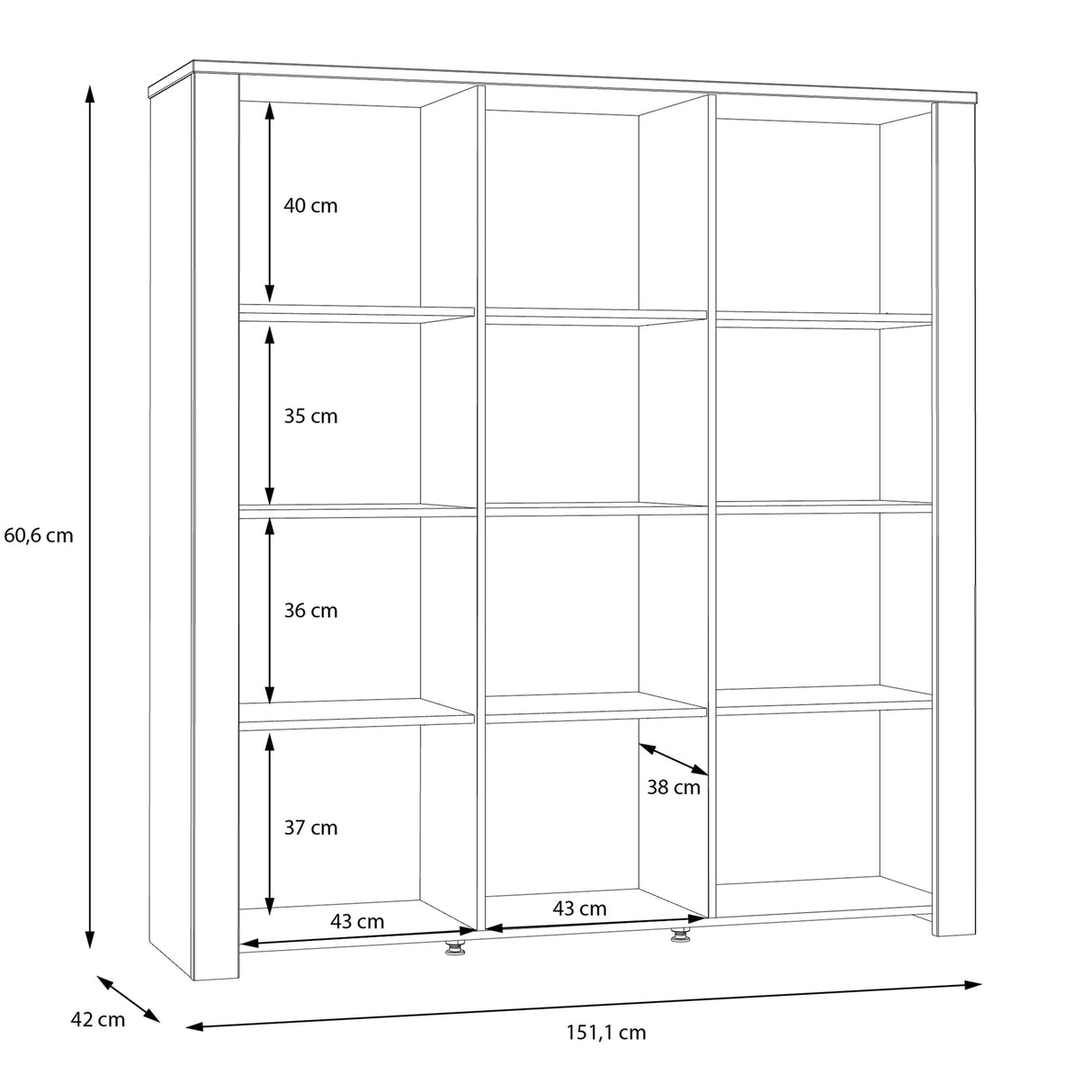 Furniture To Go Bohol Large Display Cabinet inc. 4x LED Lights in Riviera Oak/Grey Oak
