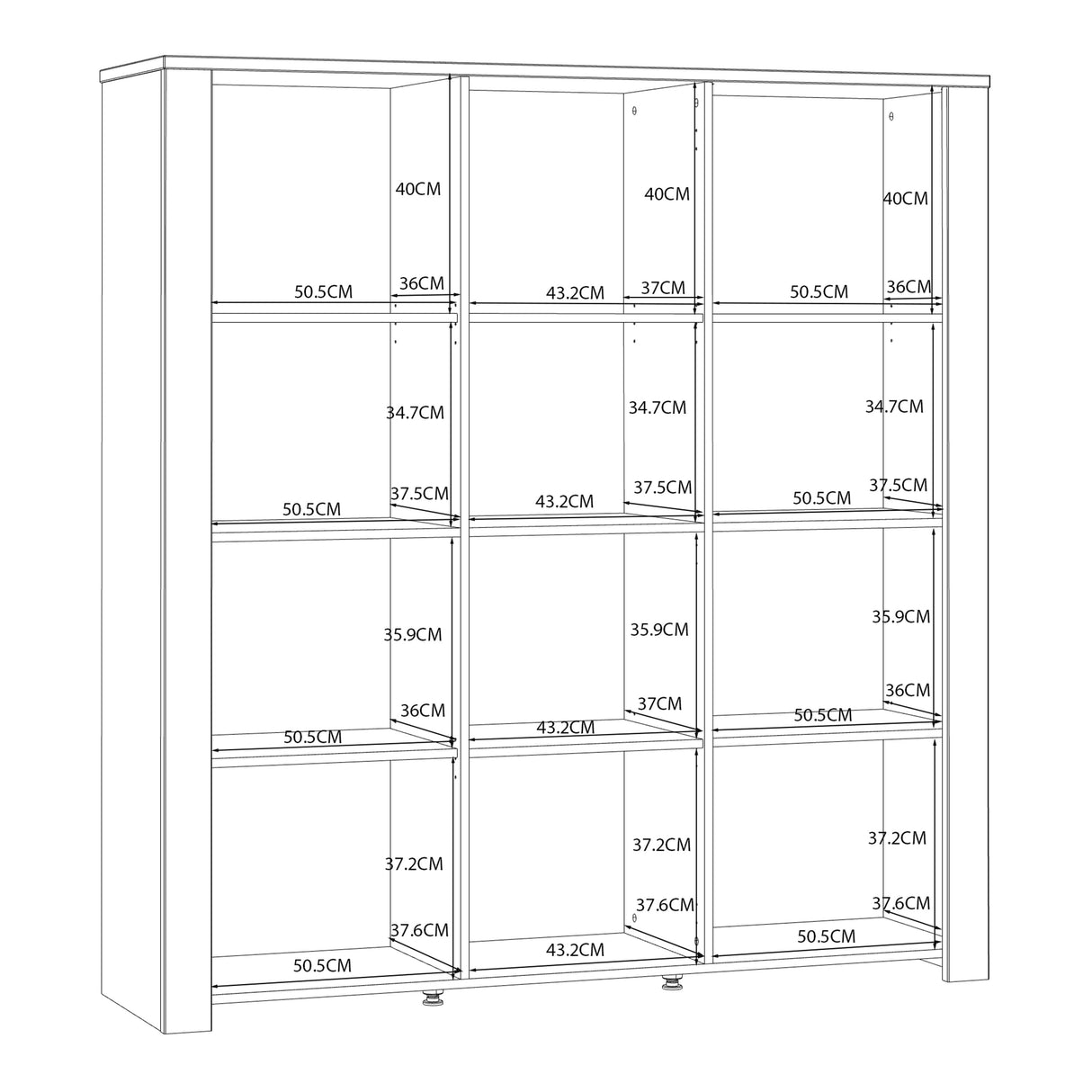 Furniture To Go Bohol Large Display Cabinet inc. 4x LED Lights in Riviera Oak/White