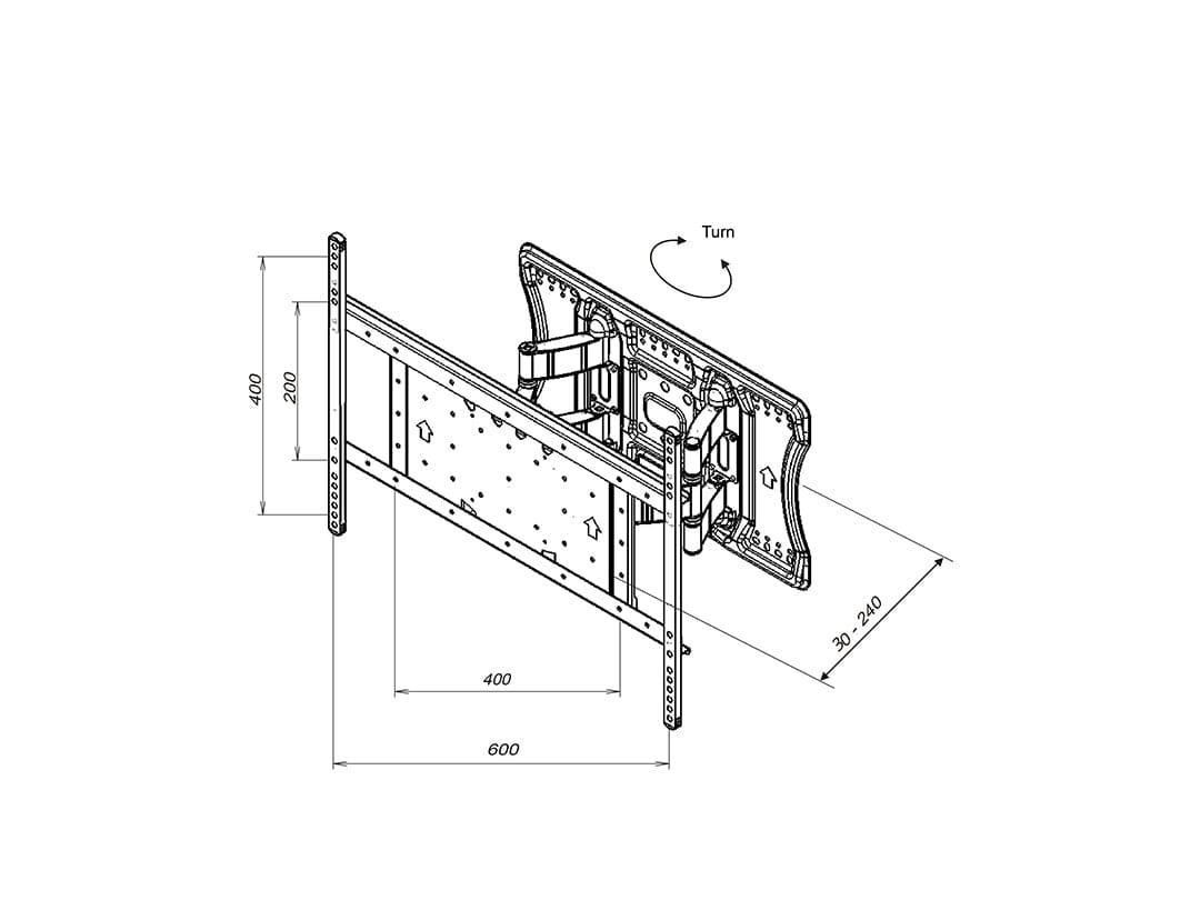 Multibrackets M VESA Super Slim Tilt & Turn TV Wall Bracket