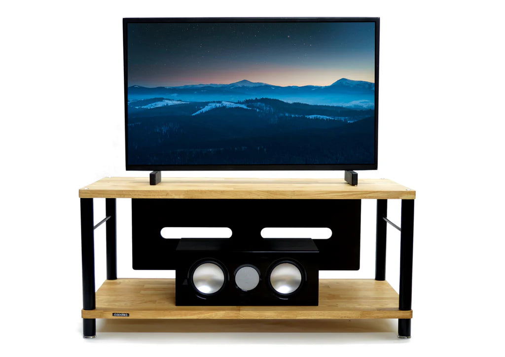 Apollo Storm 10 Solid Oak 2 Shelf AV Storage Hifi Rack