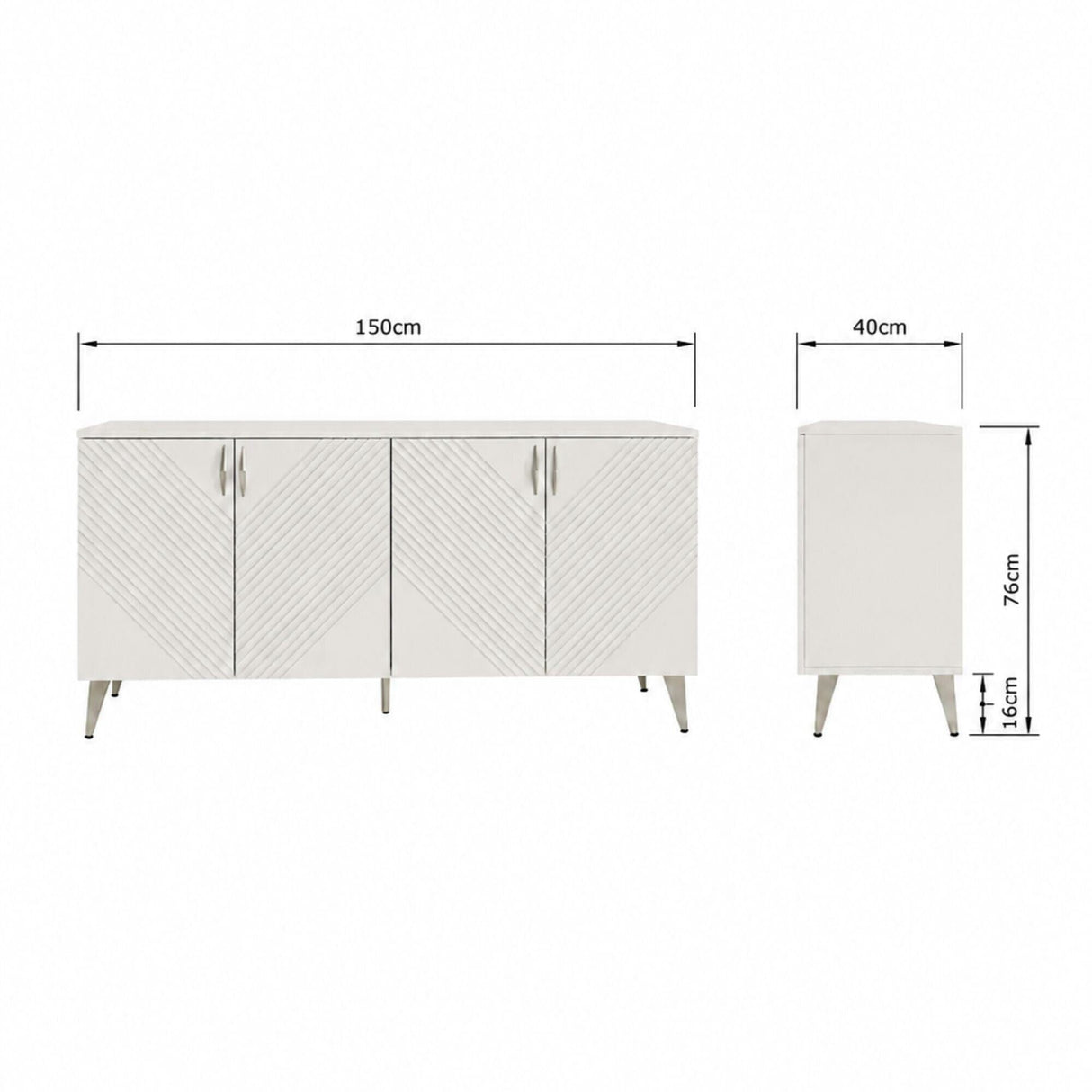 Frank Olsen AVA White Large Sideboard with LED Mood Lighting