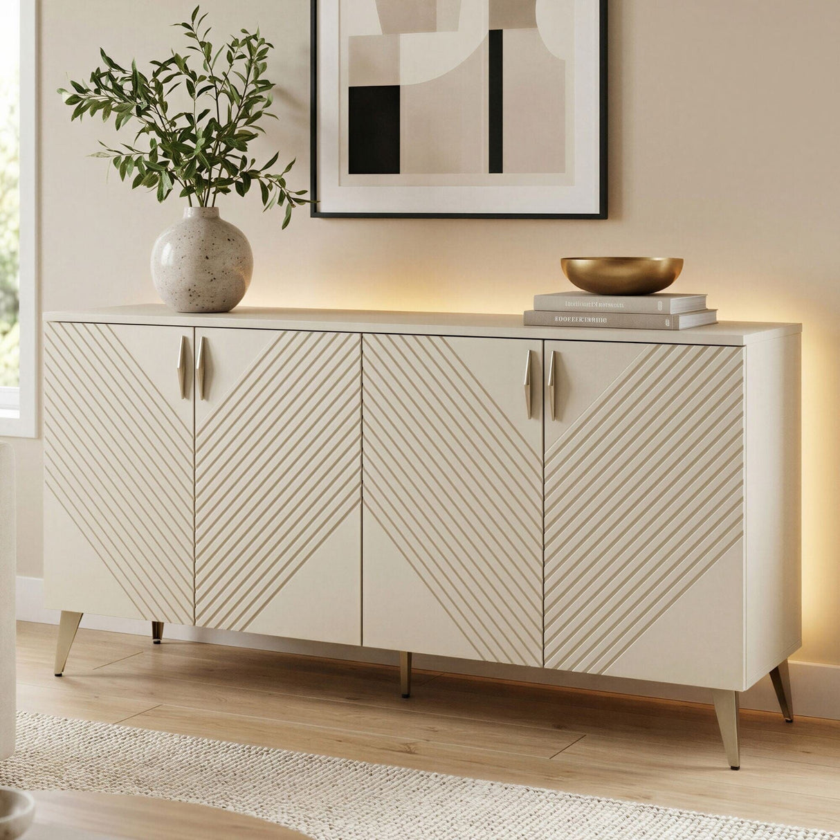 Frank Olsen AVA White Large Sideboard with LED Mood Lighting