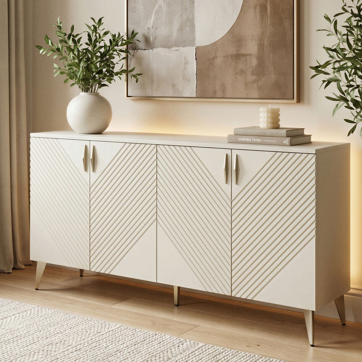 Frank Olsen AVA White Large Sideboard with LED Mood Lighting