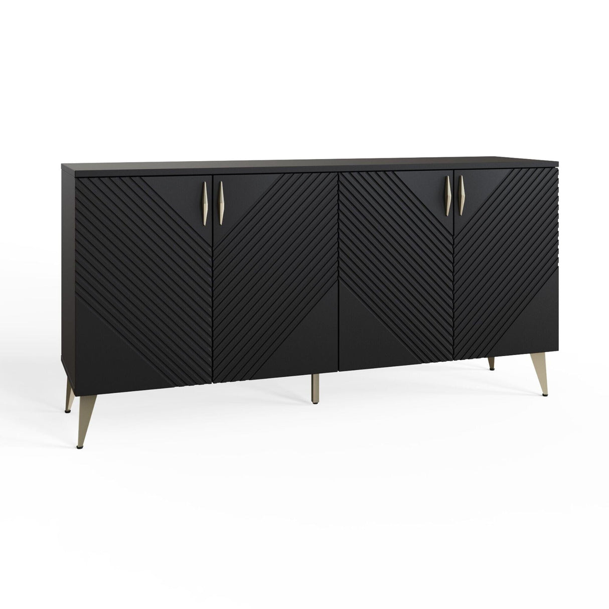 Frank Olsen AVA Black Large Sideboard with LED Mood Lighting