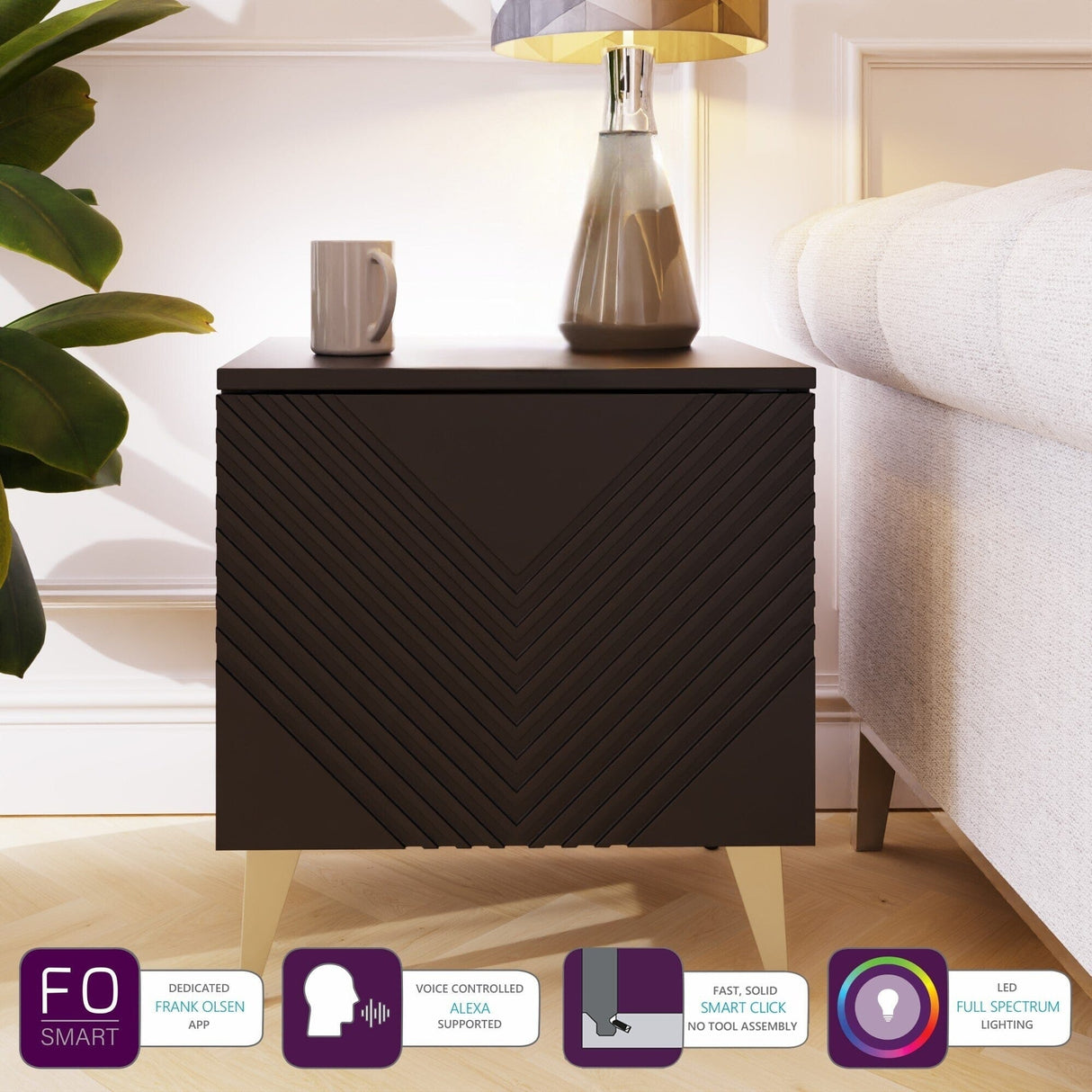 Frank Olsen Black AVA Lamp Table with Mood Lighting