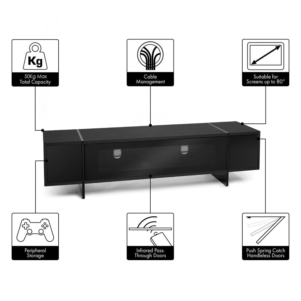 AVF ED160B Edge Black TV Stand up to 80"