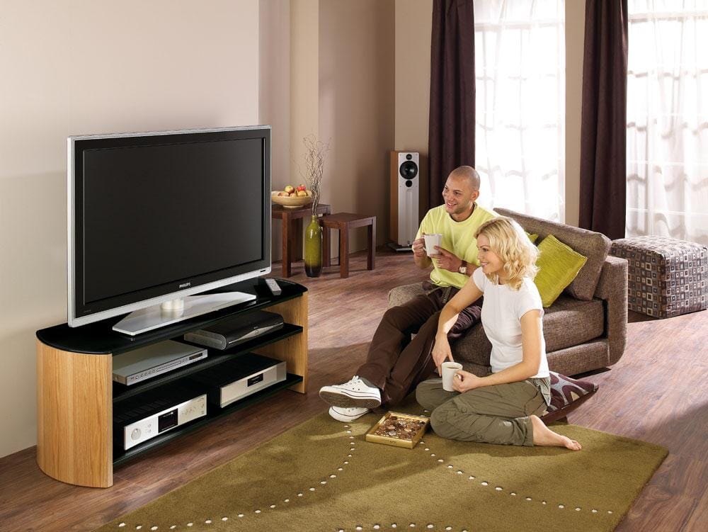 Alphason Finewoods Light Oak TV / Hifi Stand - FW1350-LO/B