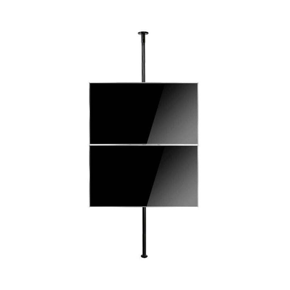 B-Tech BT4MFCLF-DS40-65 Twin Screen Landscape Orientation Floor to Ceiling TV Bracket with 4m Pole