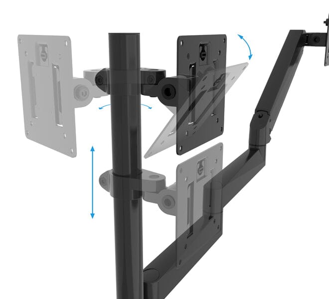 B-Tech BT7353 Full Motion Triple Monitor Desk Mount