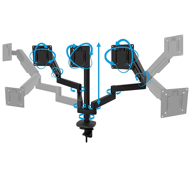 B-Tech BT7353 Full Motion Triple Monitor Desk Mount