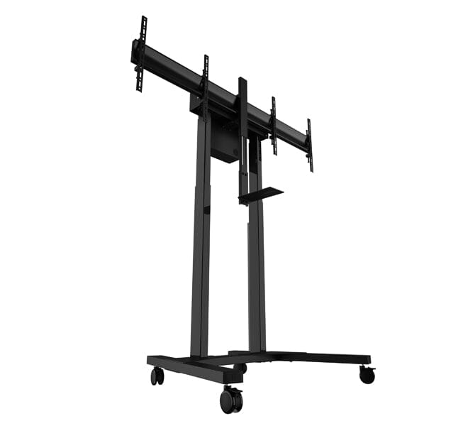 B-Tech BT8554 E-Lift Motorised Height Adjustable Twin Screen VC Trolley