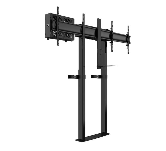 B-Tech BT8555 E-Lift Motorised Height Adjustable Twin Screen VC Floor To Wall Stand