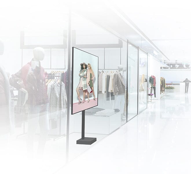B-Tech BT8577 Bolt-Down Pole Mounted Digital Signage Stand With Retractable Base