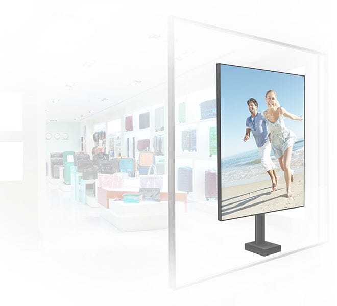 B-Tech BT8587 Bolt-Down Pole Mounted Digital Signage Stand With Retractable Base