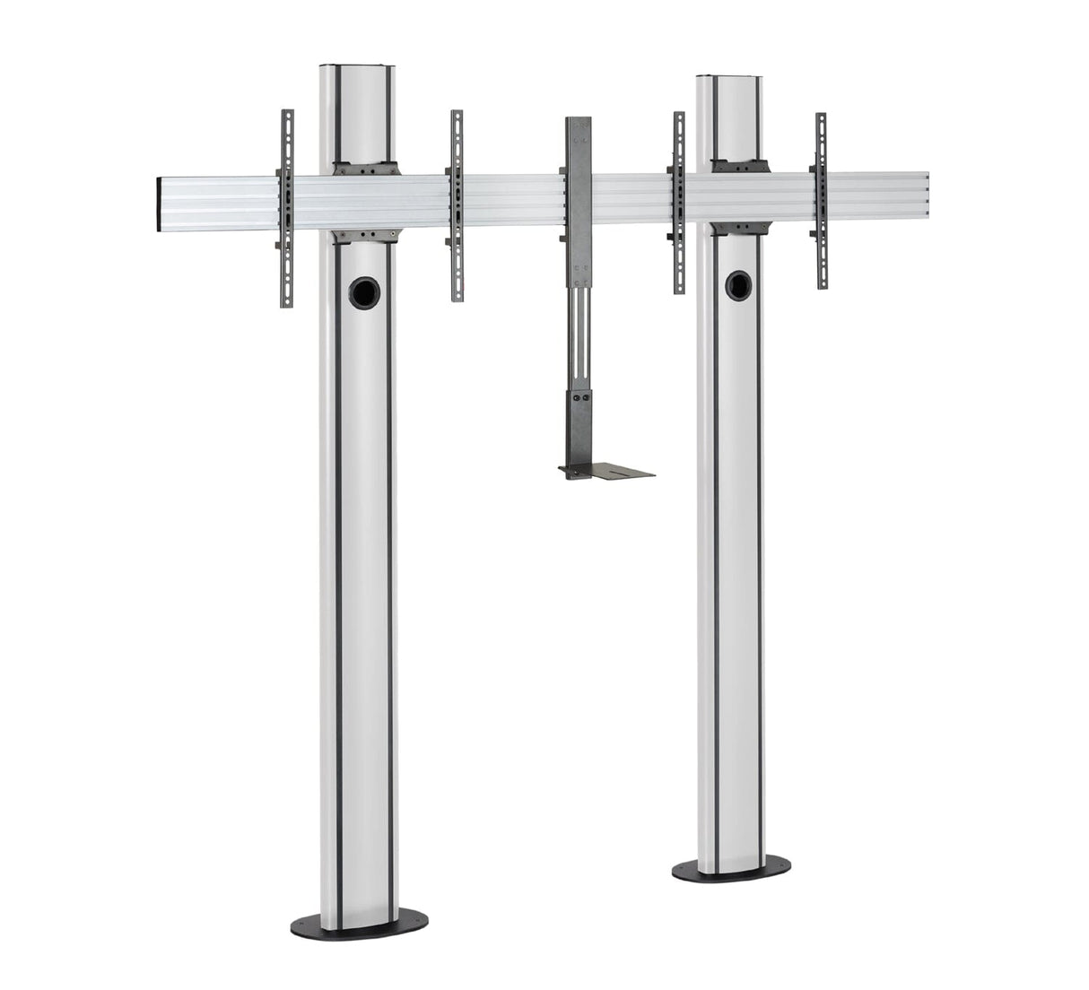 B-Tech BT8711 Premium Bolt Down Twin Screen VC TV Stand 2m Tall