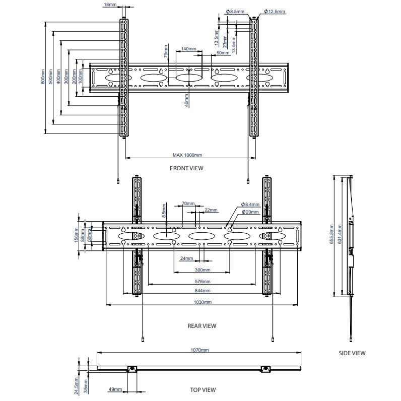 B-Tech BT9903 Heavy Duty Fixed Universal TV Wall Bracket