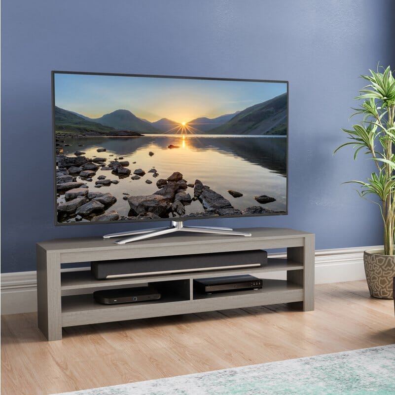 AVF CA140GRE Calibre Flat TV Stand in Grey Oak suits Up To 65" TVs