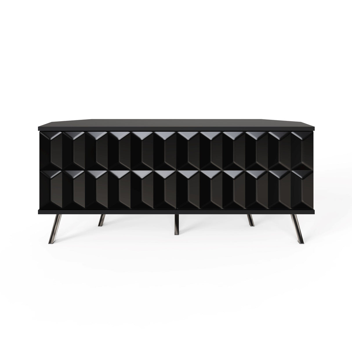 Frank Olsen Elevate Black Corner TV Cabinet with mood lighting & Intelligent eye