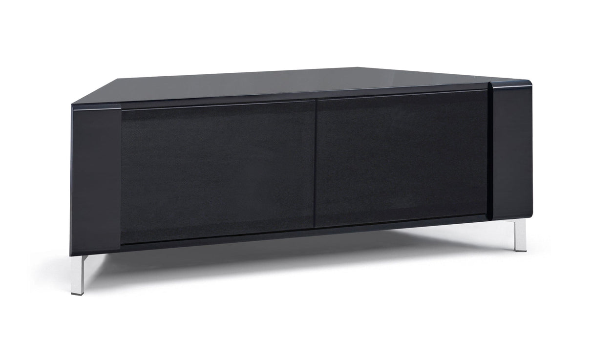 MDA Designs CORVUS Corner-Friendly Gloss Black Contemporary TV Cabinet