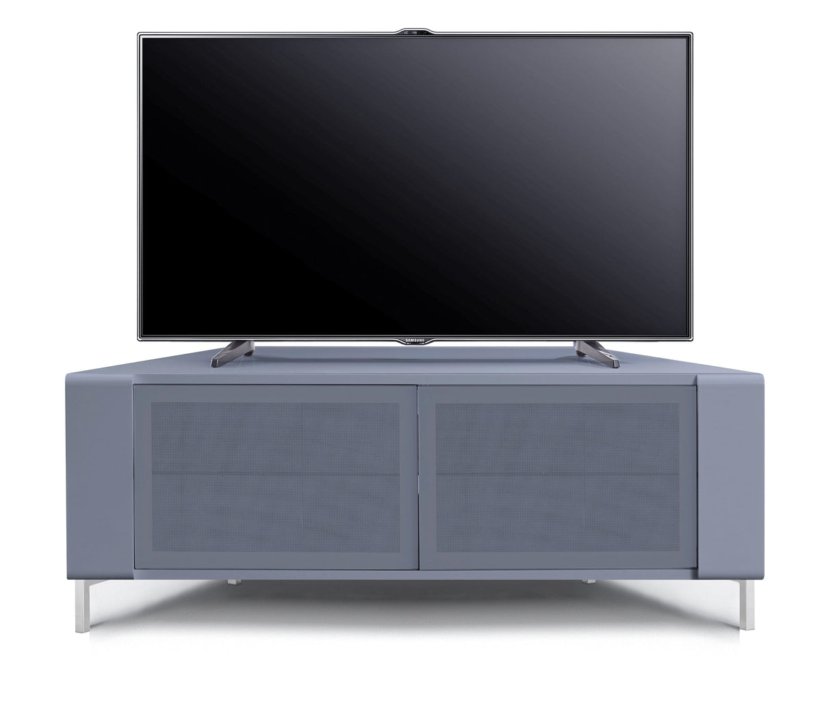 MDA Designs CORVUS Corner-Friendly Gloss Grey Contemporary TV Cabinet