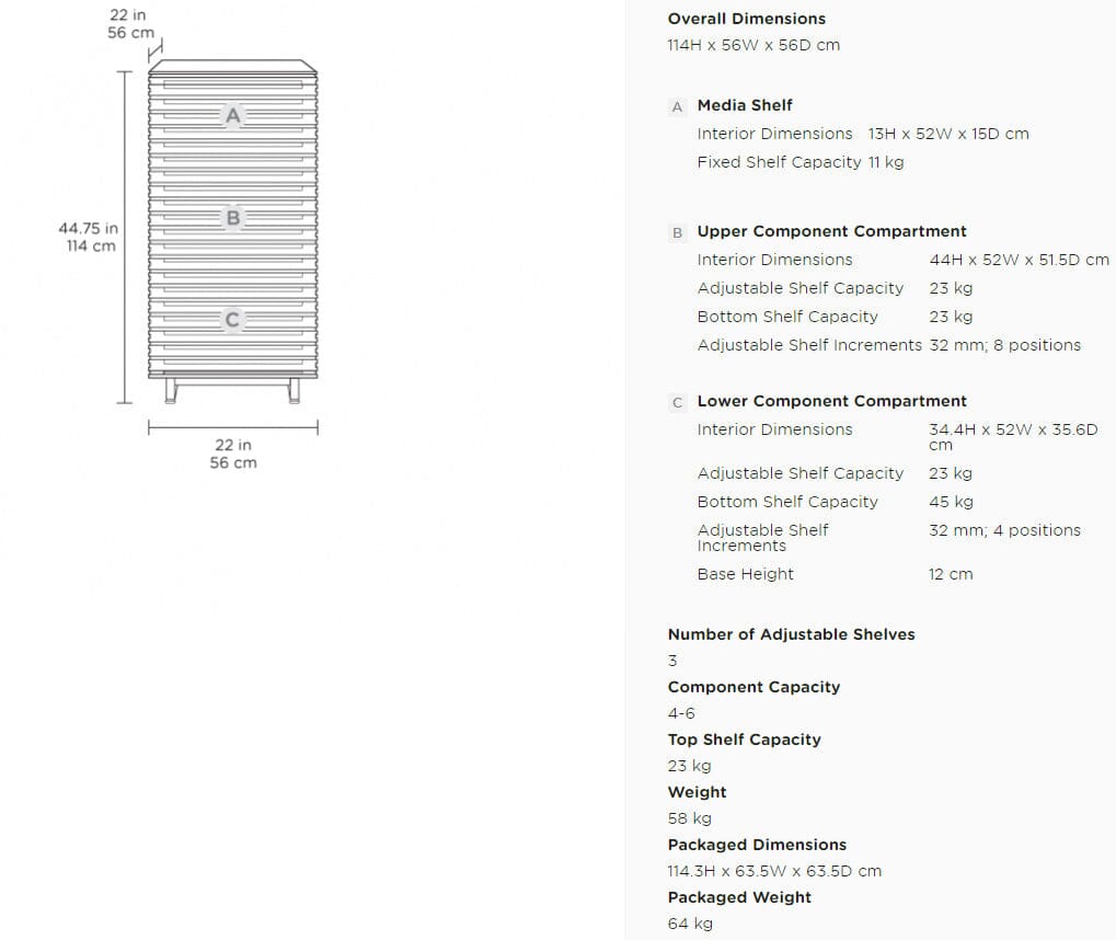 BDI Corridor 8172 Charcoal Stained Ash Audio Tower