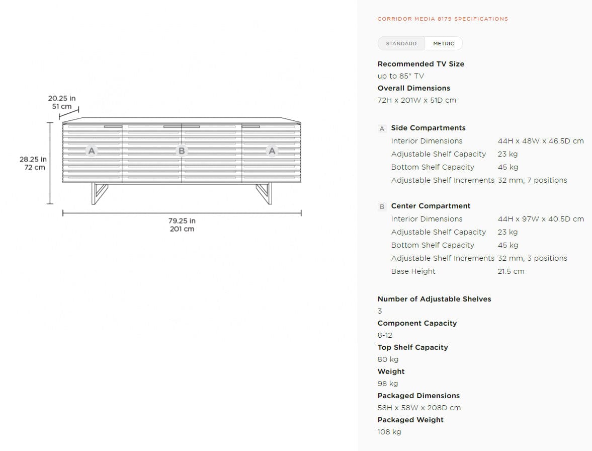 BDI Corridor 8179 Chocolate Walnut TV Cabinet