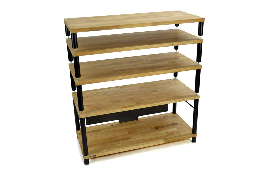 Apollo Storm 10 Solid Oak 2 Shelf AV Storage Hifi Rack