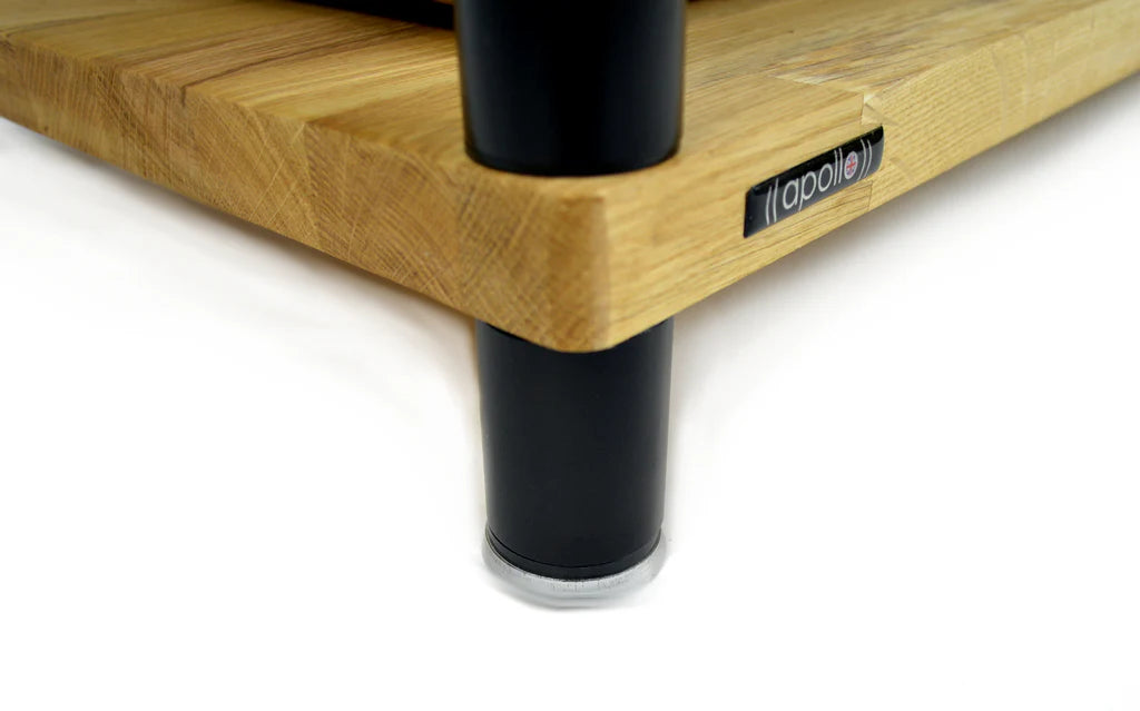 Apollo Storm 10 Solid Oak 2 Shelf AV Storage Hifi Rack