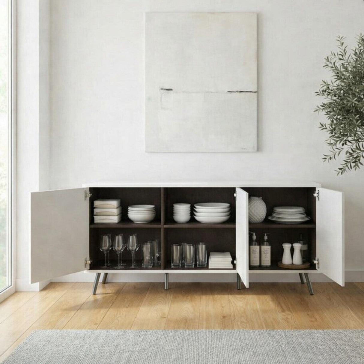 Frank Olsen Elevate White Sideboard with Mood Lighting