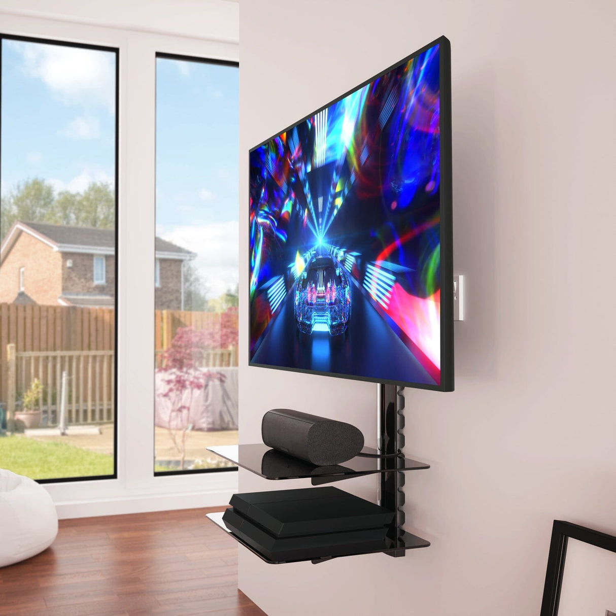 AVF All-in-One Tilt & Turn TV Wall Mount with AV Shelving, for TVs up to 47"