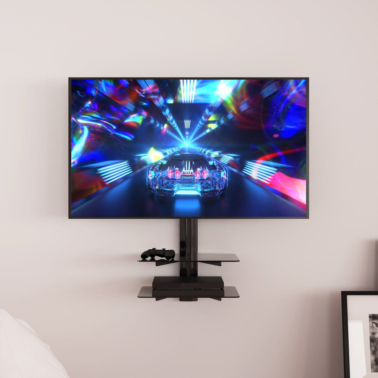 AVF All-in-One Tilt & Turn TV Wall Mount with AV Shelving, for TVs up to 47"