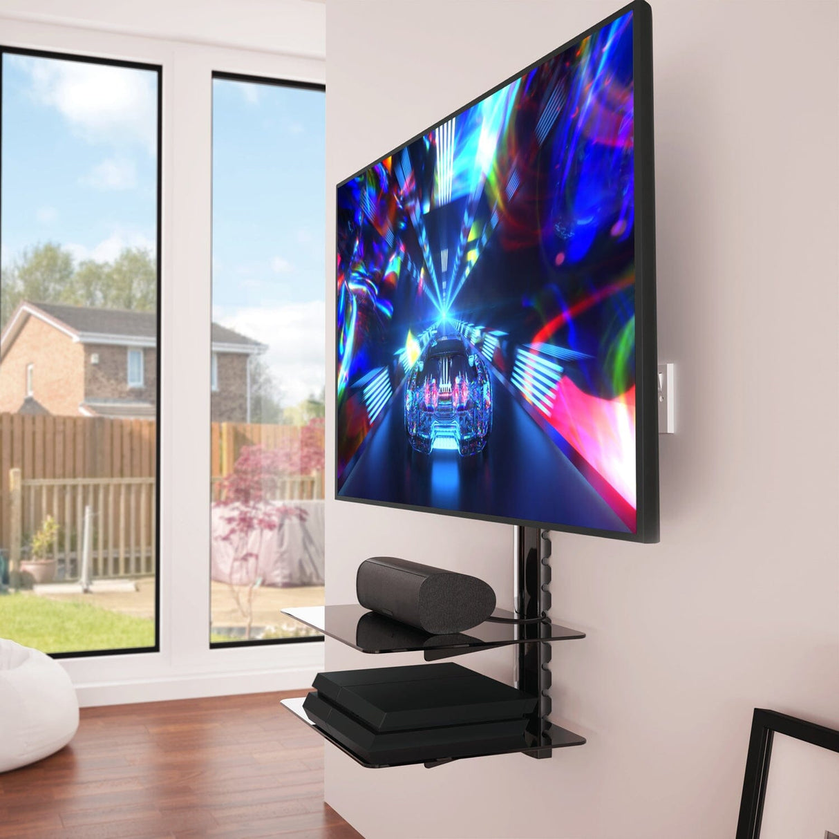 AVF All-in-One Tilt & Turn TV Wall Mount with AV Shelving, for TVs 37-60"