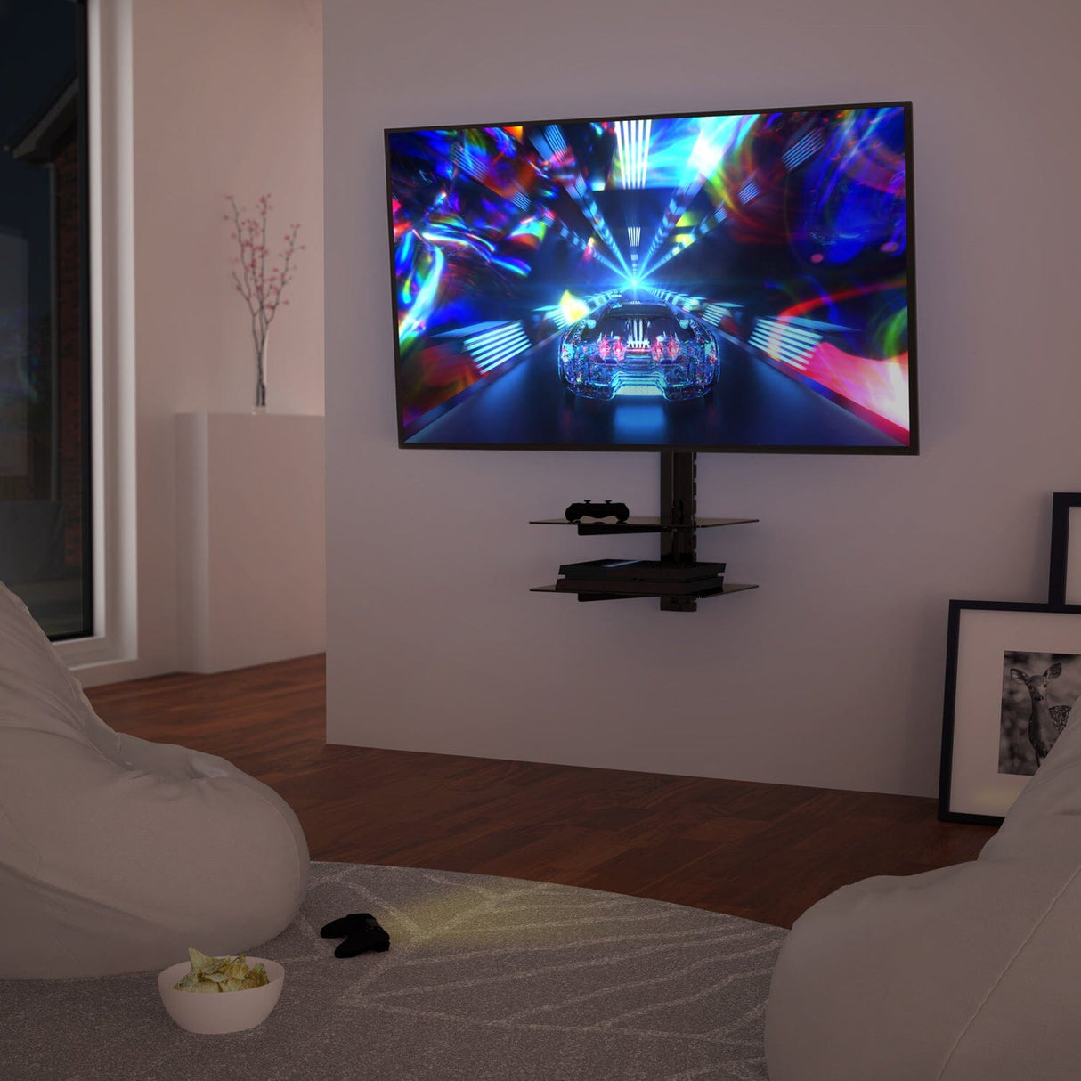 AVF All-in-One Tilt & Turn TV Wall Mount with AV Shelving, for TVs 37-60"