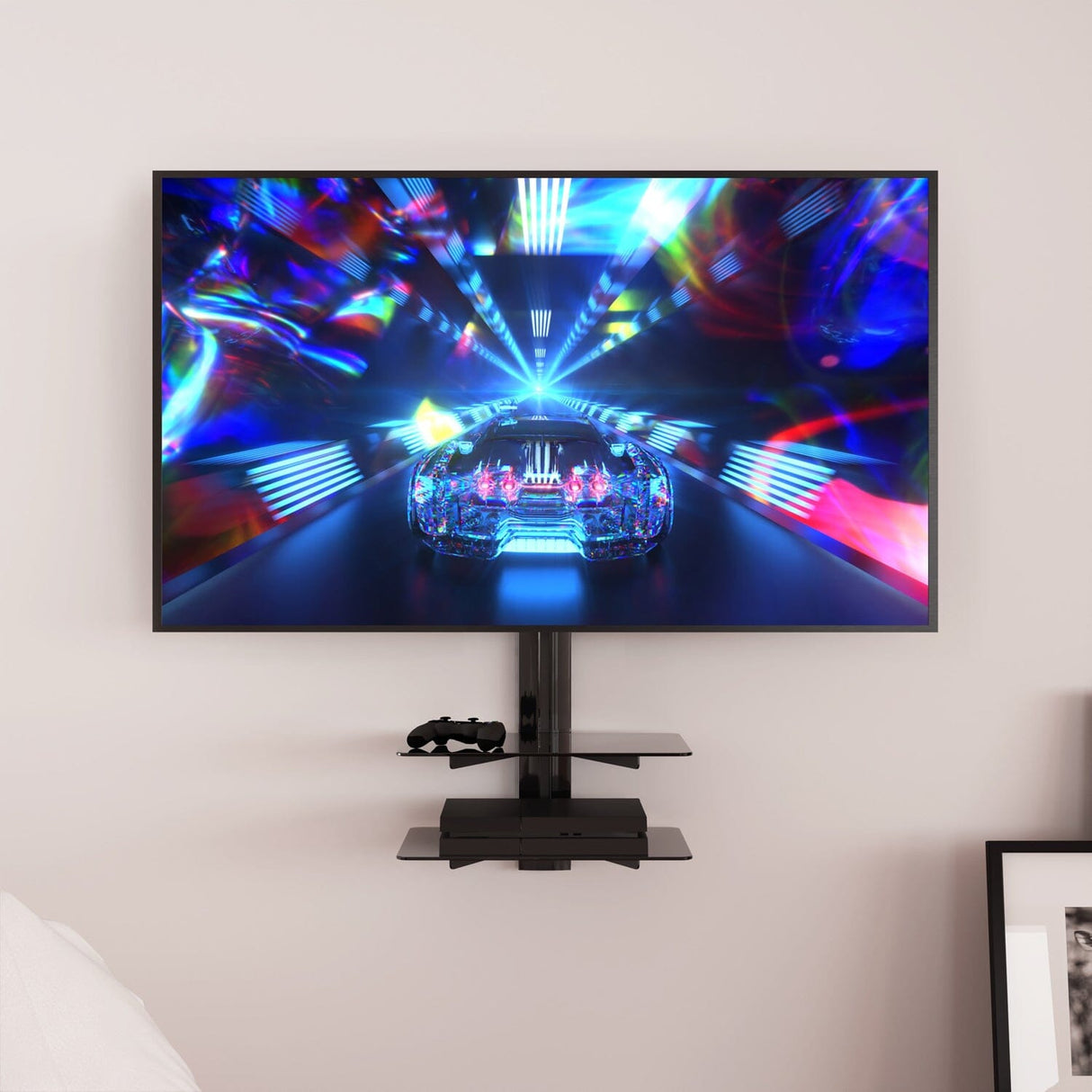 AVF All-in-One Tilt & Turn TV Wall Mount with AV Shelving, for TVs 37-60"