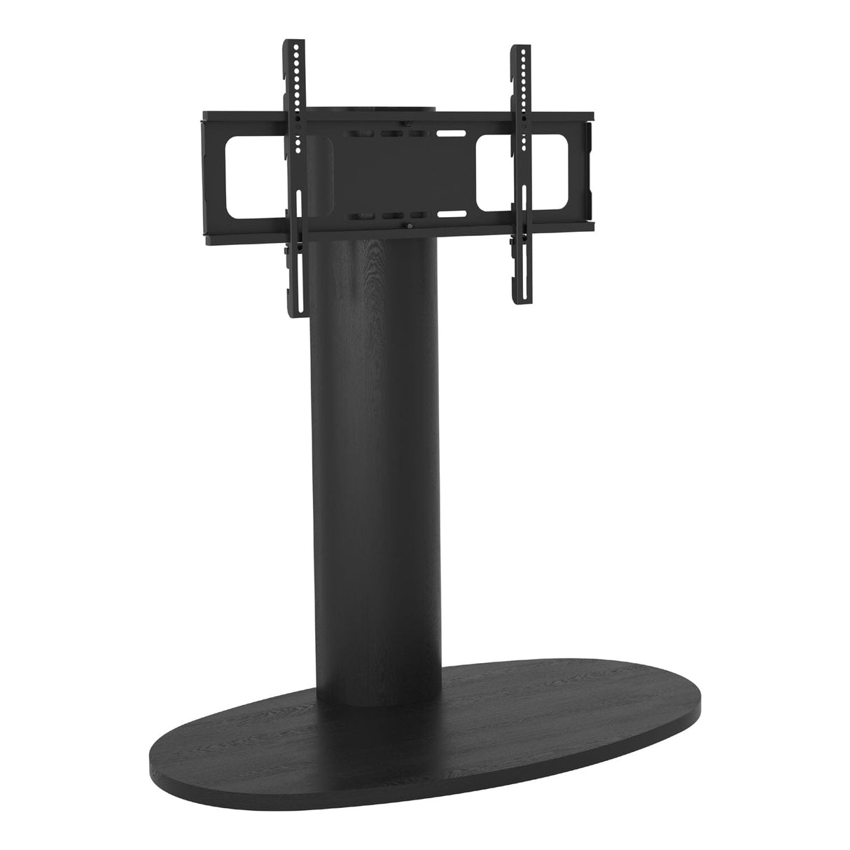 AVF Wooden Column Freestanding Oval Pedestal TV Stand, for TVs 32-65” – Black