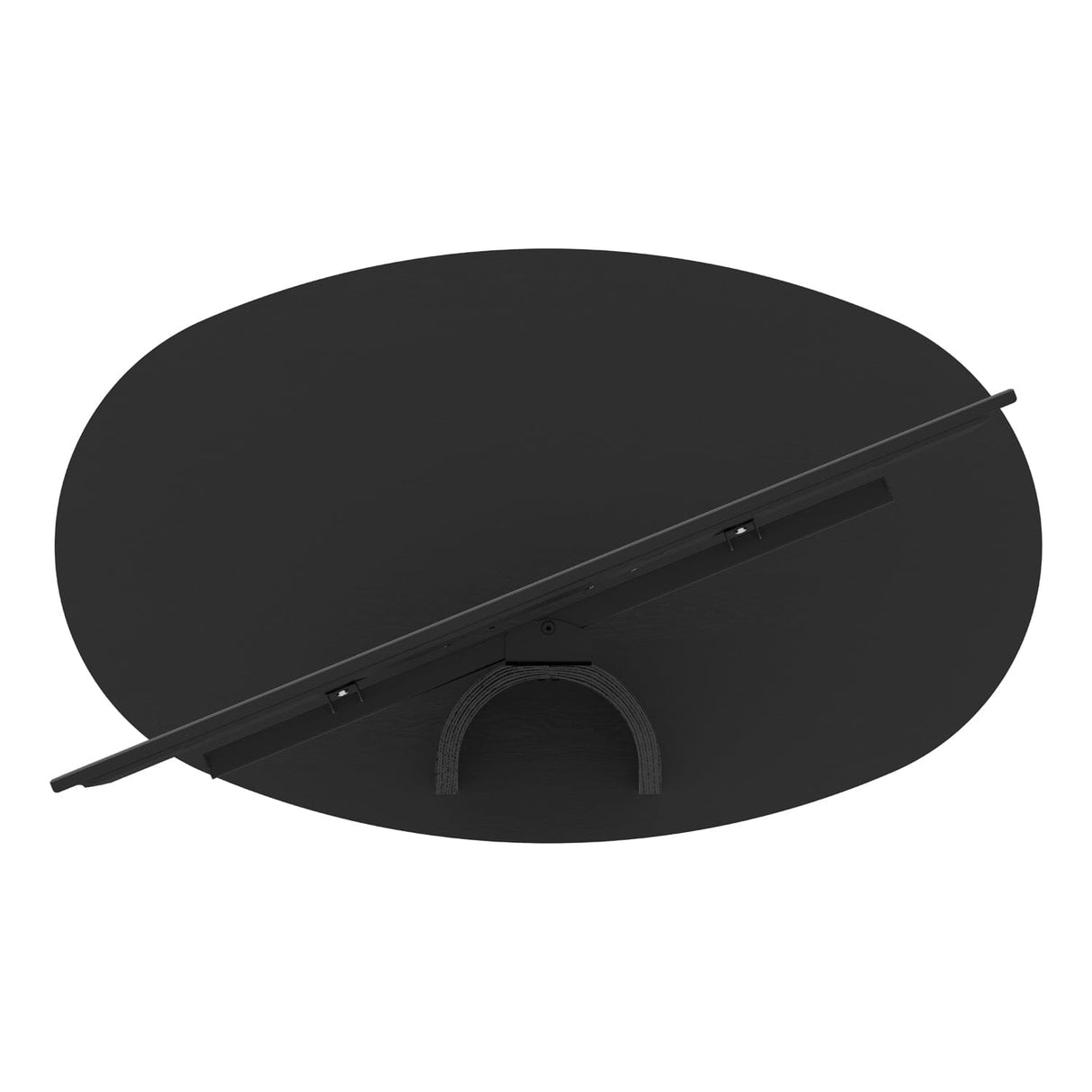 AVF Wooden Column Freestanding Oval Pedestal TV Stand, for TVs 32-65” – Black