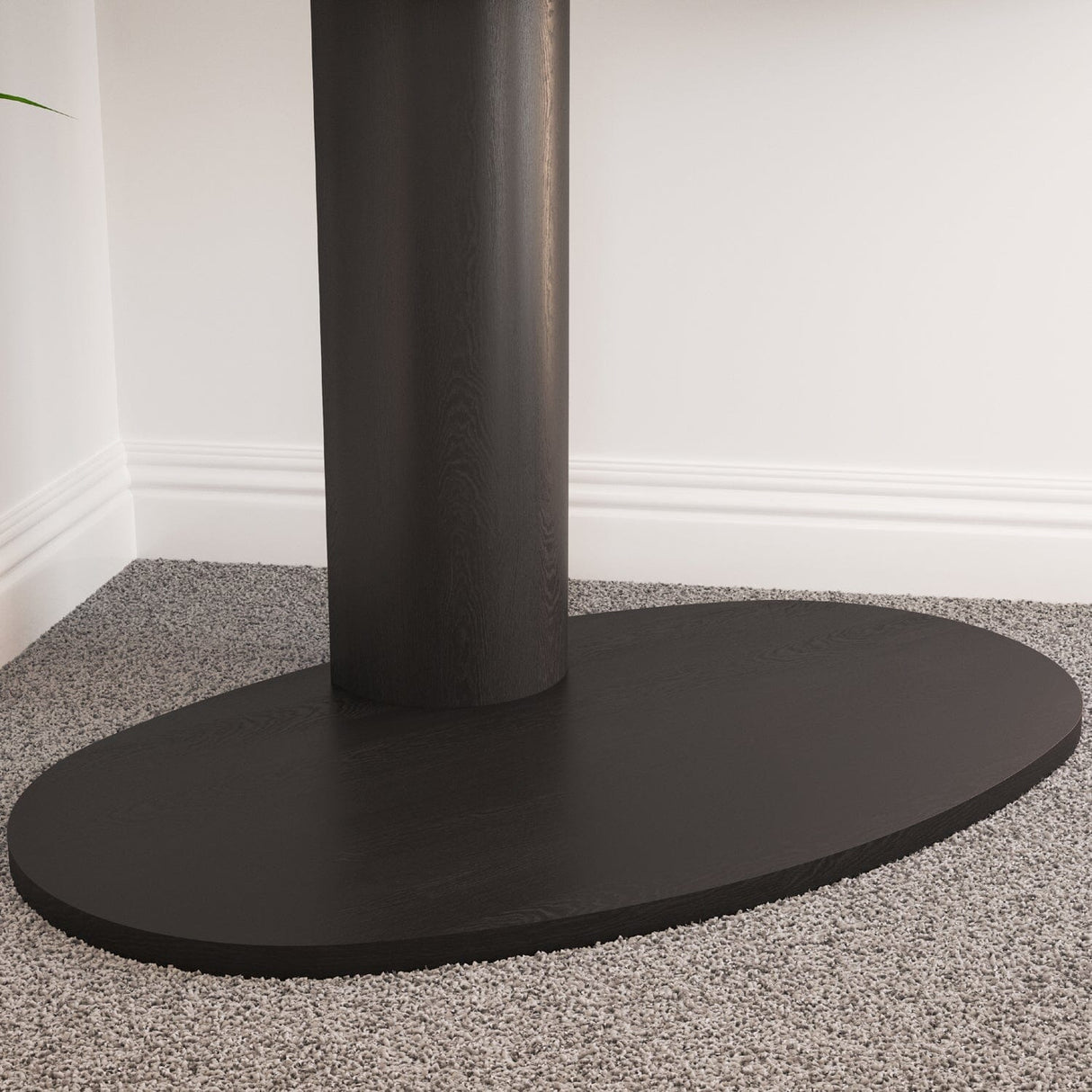 AVF Wooden Column Freestanding Oval Pedestal TV Stand, for TVs 32-65” – Black