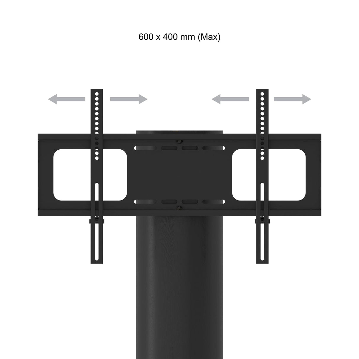 AVF Wooden Column Freestanding Oval Pedestal TV Stand, for TVs 32-65” – Black