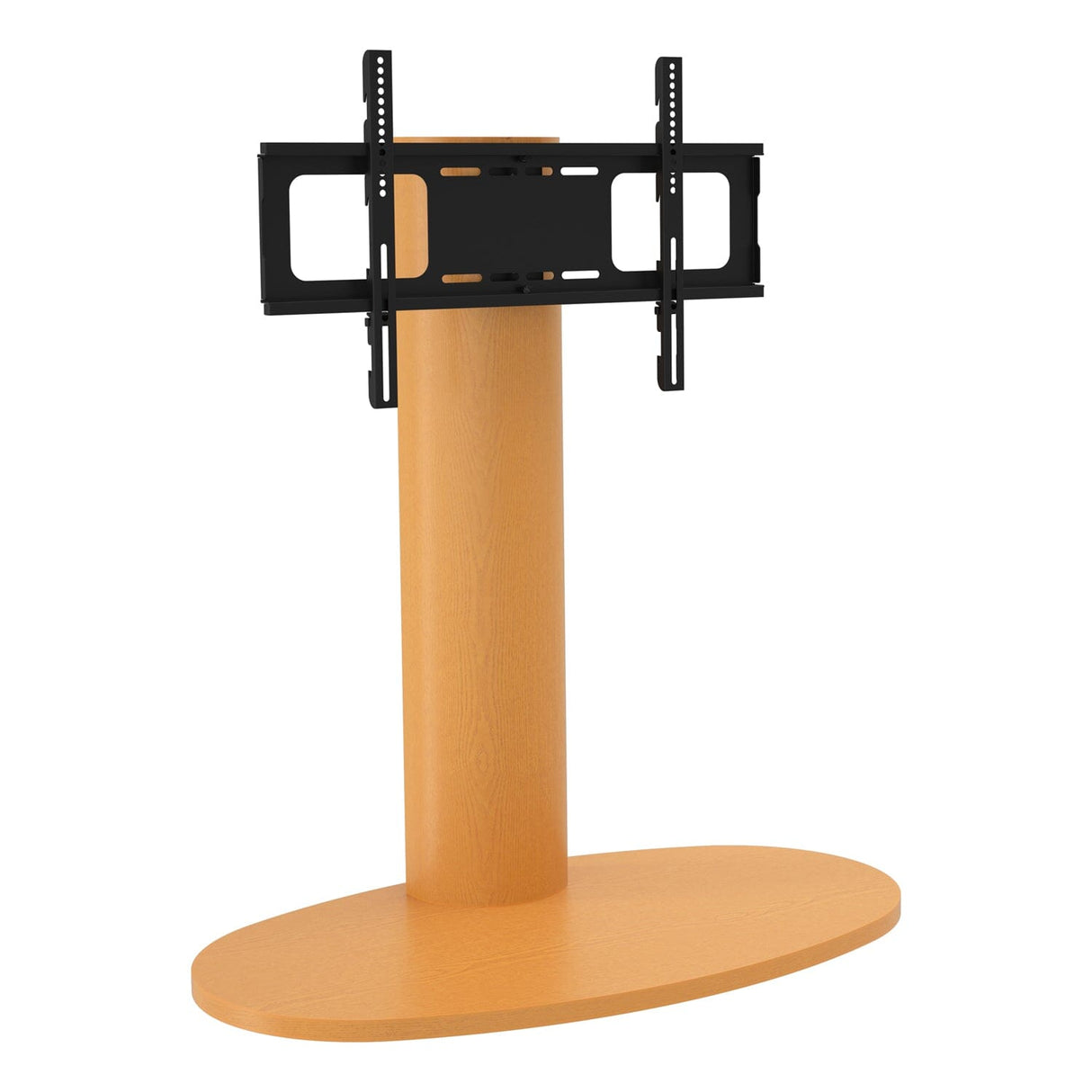 AVF Wooden Column Freestanding Oval Pedestal TV Stand, for TVs 32-65” – Oak