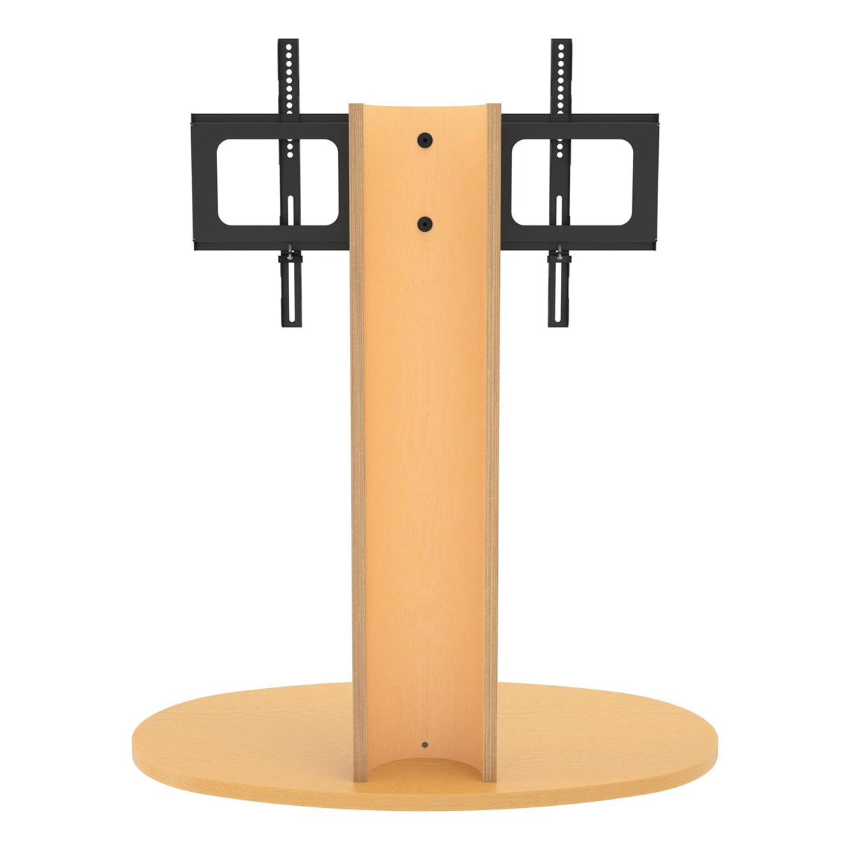 AVF Wooden Column Freestanding Oval Pedestal TV Stand, for TVs 32-65” – Oak
