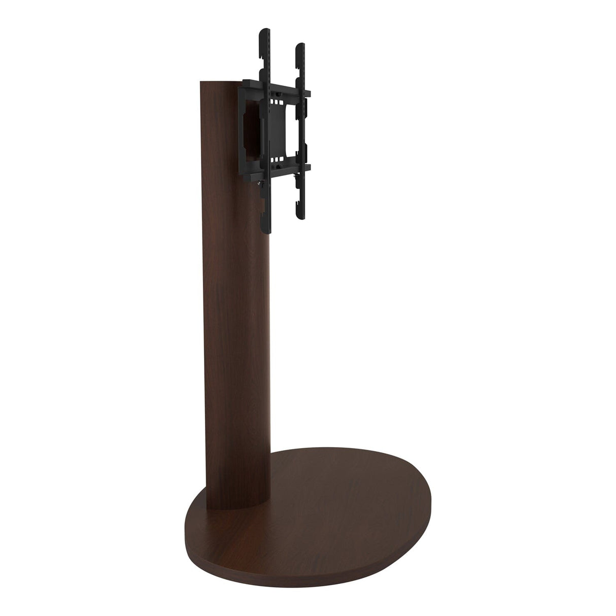 AVF Wooden Column Freestanding Oval Pedestal TV Stand, for TVs 32-65” – Walnut