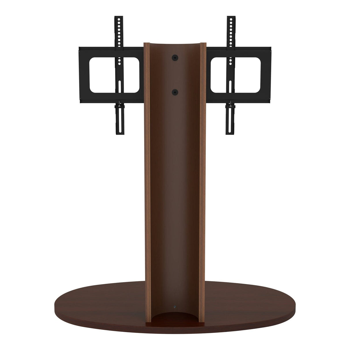 AVF Wooden Column Freestanding Oval Pedestal TV Stand, for TVs 32-65” – Walnut