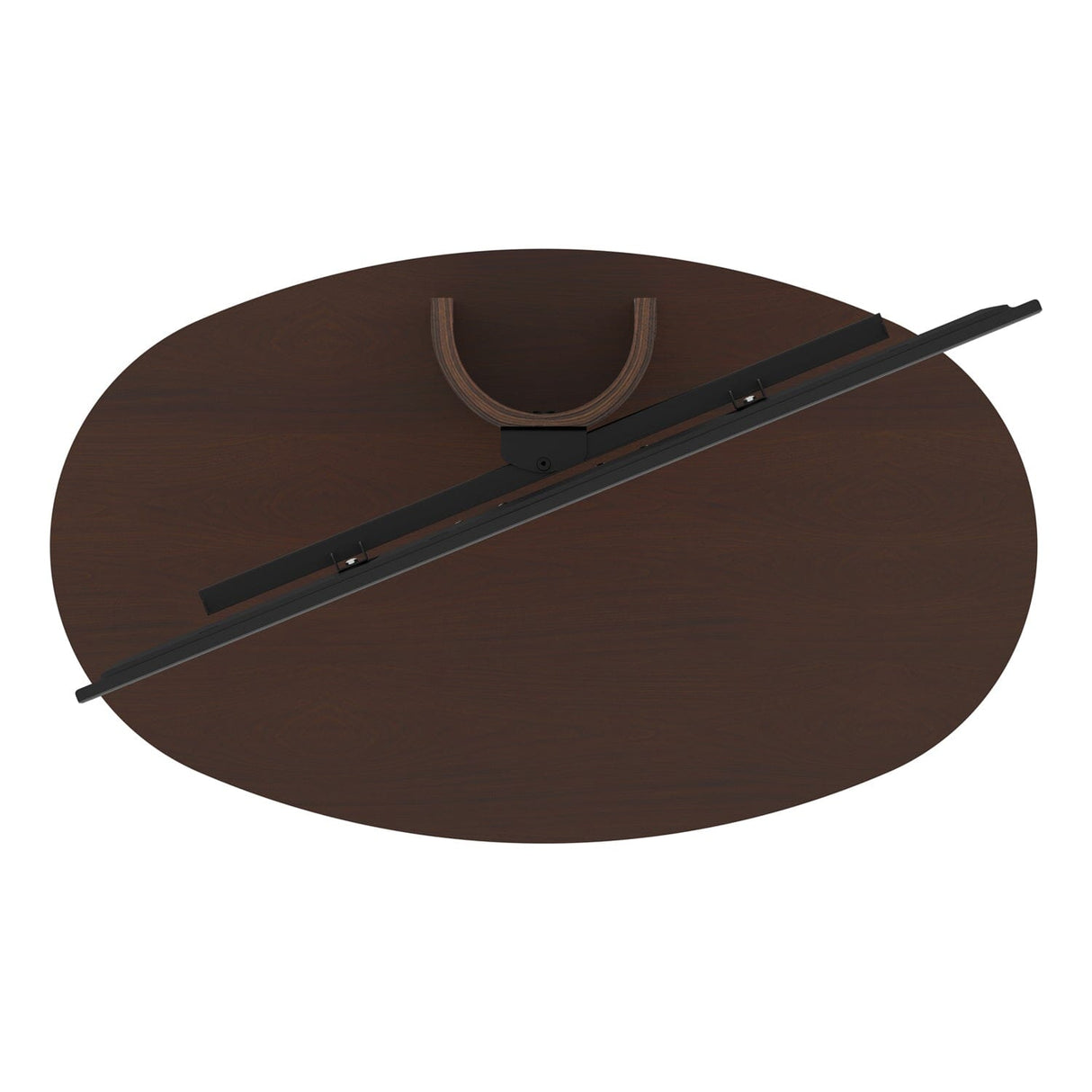 AVF Wooden Column Freestanding Oval Pedestal TV Stand, for TVs 32-65” – Walnut