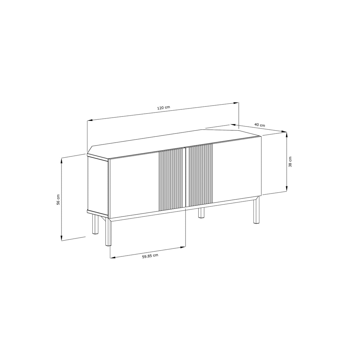 Frank Olsen Iona Grey Corner TV Cabinet with Mood Lighting for TV's up to 50"