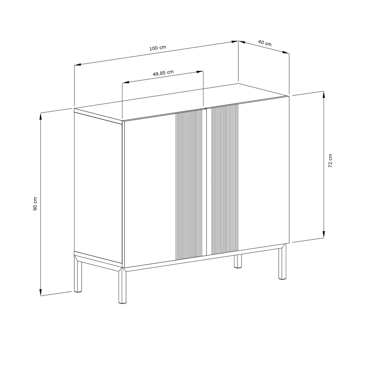 Frank Olsen Iona Grey Small Sideboard with Mood Lighting